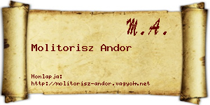 Molitorisz Andor névjegykártya