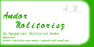 andor molitorisz business card